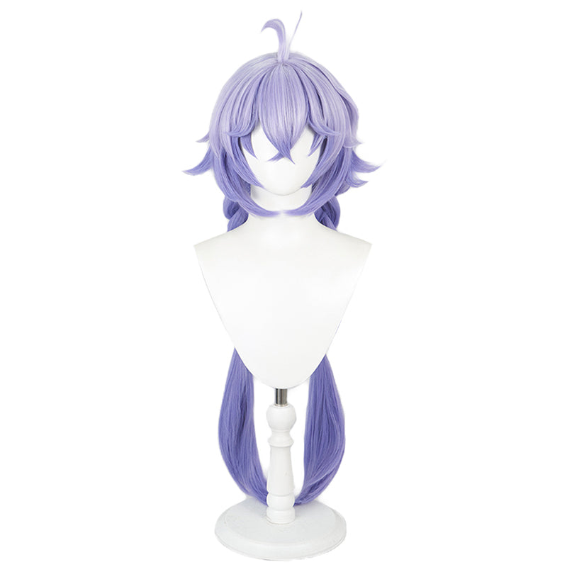 【Ready For Ship】DokiDoki Game Honkai: Star Rail Cosplay Bailu Wig/ Horn/Necklace/Hair Accessories  Long Straight Purple Hair