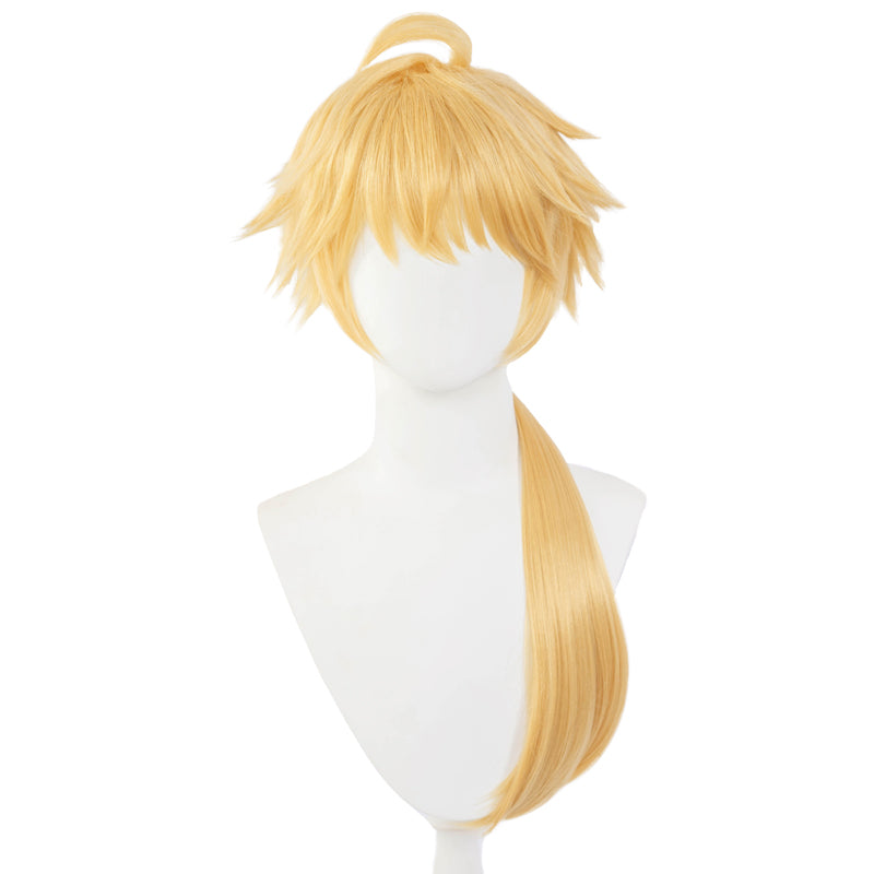 【Ready For Ship】DokiDoki Game Genshin Impact Cosplay Thoma Wig Long Golden