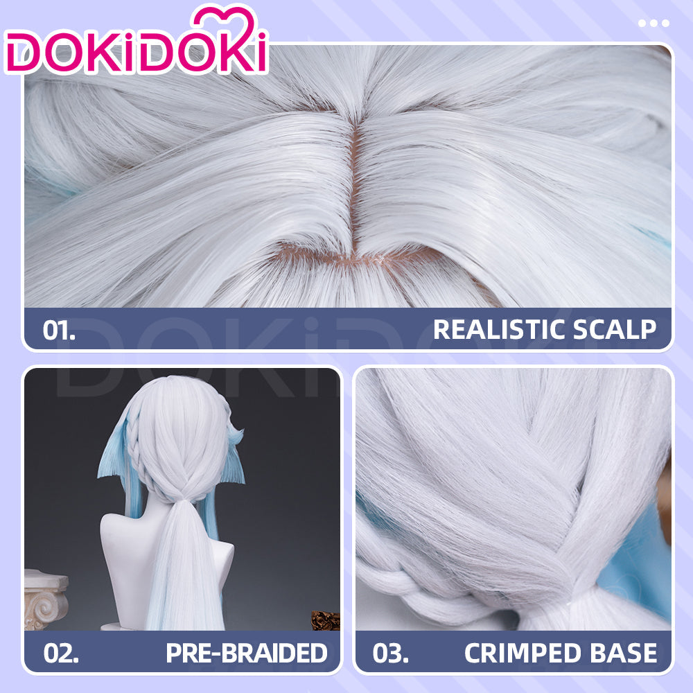 【Ready For Ship】DokiDoki Game Honkai: Star Rail Cosplay Cerydra Wig Long Silver Blue Hair