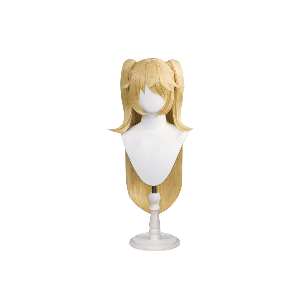 【Ready For Ship】DokiDoki Game Genshin Impact Cosplay Fischl Wig Long Straight  Ponytail Blonde