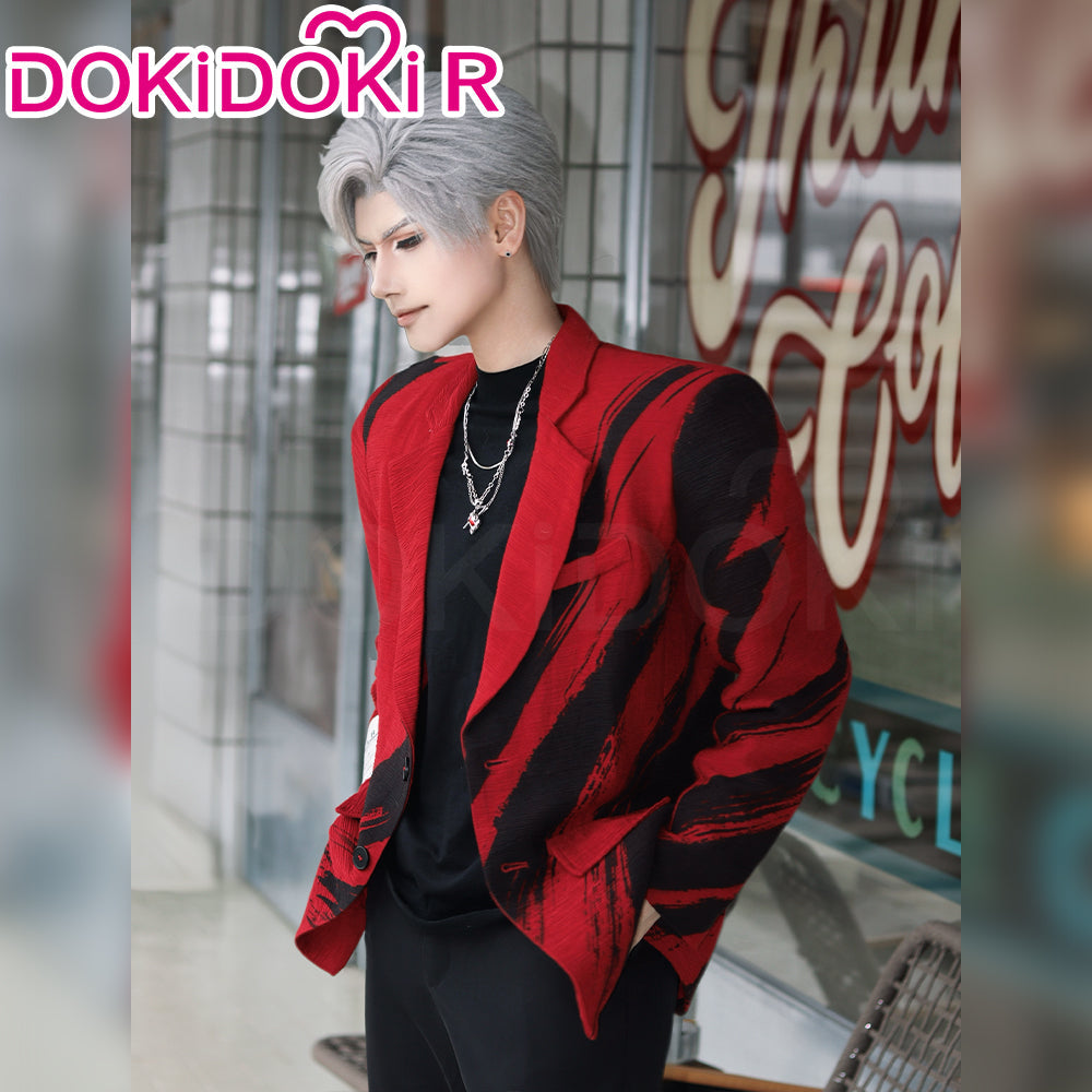 【Partial In Stock】【Size M-2XL】DokiDoki-R Game Love and Deepspace Cosplay Sylus Costume Dark Feather Red Suit