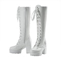 【Ready For Ship】【9CM】DokiDoki-SR Height Increasing Boots / Elevator Boots White Lace-up Boots