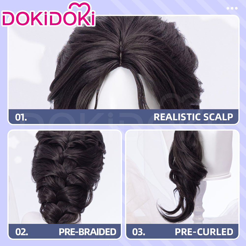 【Partially Ready For Ship】DokiDoki Game Love And Deepspace Cosplay Protagonist MC Wedding Wig / Veil / Headwear Xavier / Sylus / Zayne / Rafayel / Caleb  Black Hair Buns