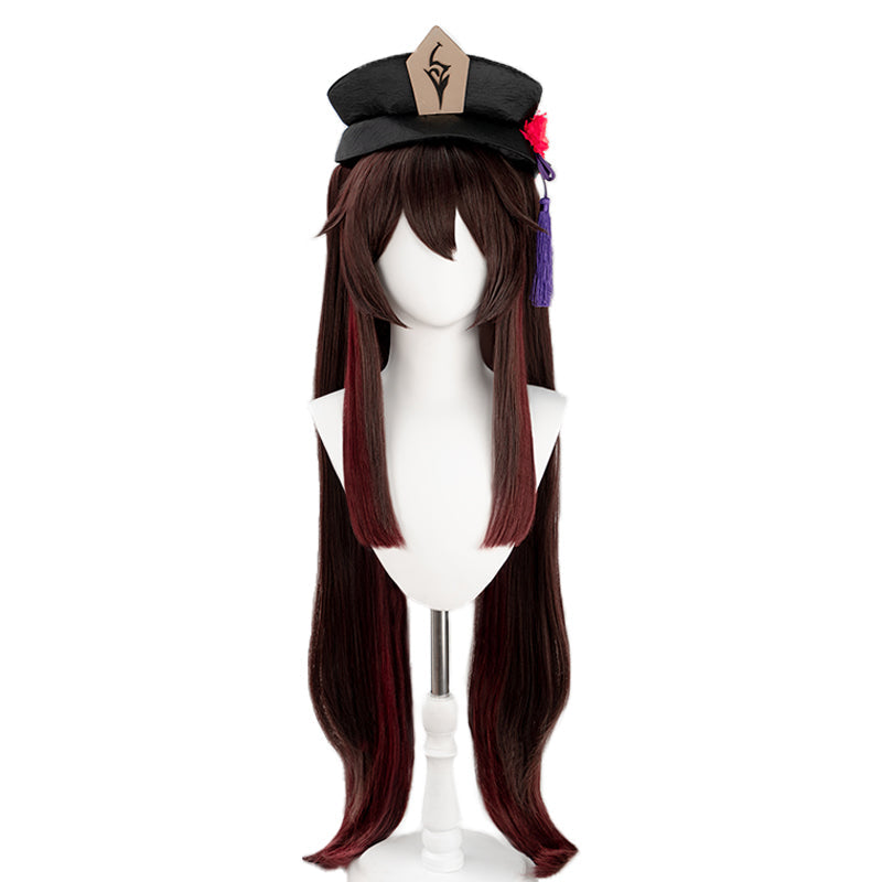 DokiDoki Game Genshin Impact Hutao Cosplay Wig Hu Tao Dark Brown