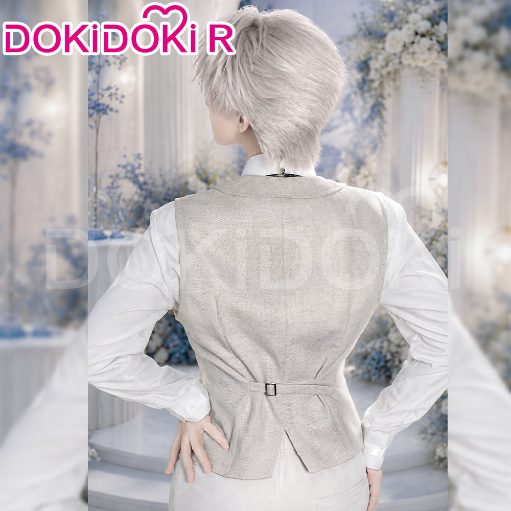 DokiDoki-R Game Love and Deepspace Cosplay Xavier Costume Silvery Polyphony Suit Top Only