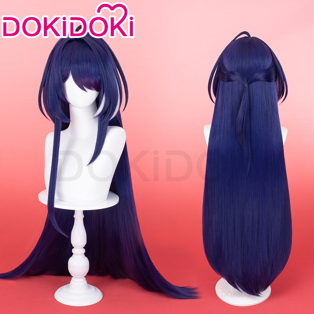【Partially Ready For Ship】DokiDoki Game Honkai: Star Rail Cosplay Acheron/ Second Form Wig Long Straight Purple/ Grey Gradient Hair/ Tattoo Stickers