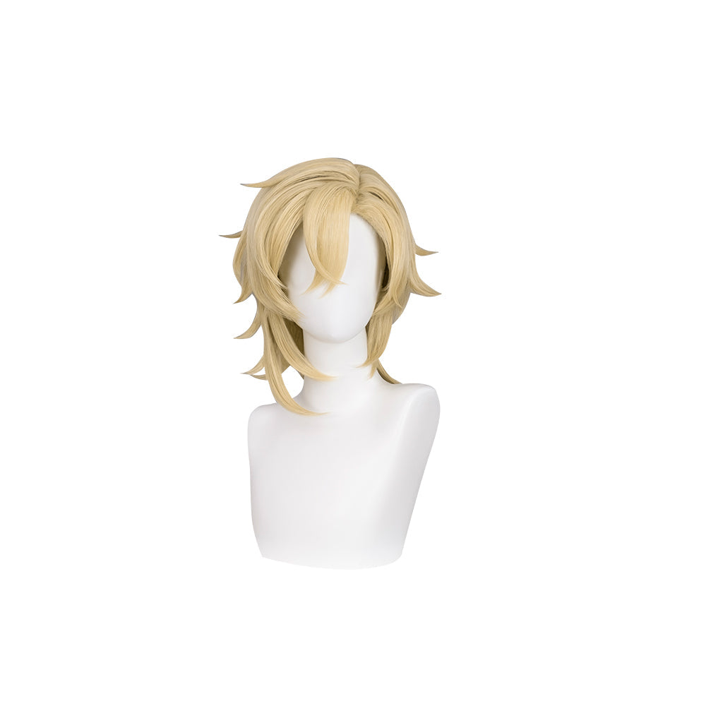 【Ready For Ship】DokiDoki Game Honkai: Star Rail Cosplay Aventurine Wig / Ear Clip / Hat / Bracelet Short Straight Yellow Hair Shajin/ Tattoo Stickers / Glasses Sunglasses / Poker Prop