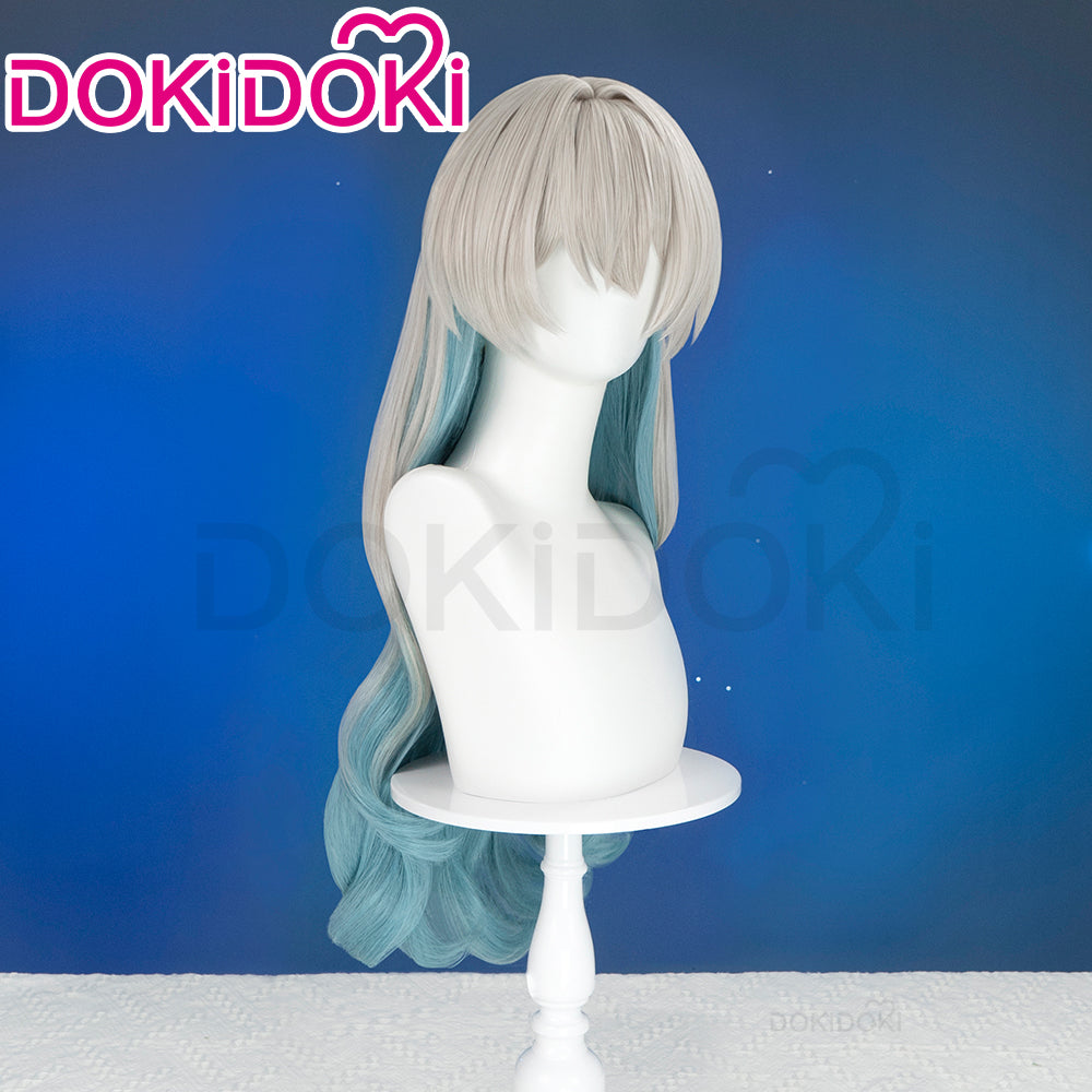【US LOCAL SHIPPING 】DokiDoki Game Honkai: Star Rail Cosplay Firefly Wig Long Curly Grey Green Wig