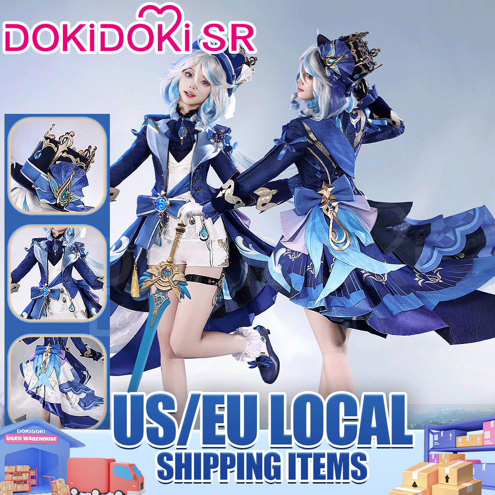 【US/EU LOCAL SHIPPING】【Size S-2XL】DokiDoki-SR Game Genshin Impact Cosplay Fontaine Furina Costume Dark Furina Focalors