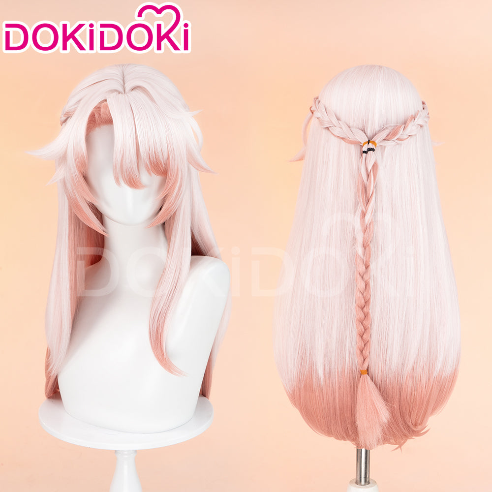 DokiDoki Game Honkai: Star Rail Cosplay Jiaoqiu Wig Long Straight Pink Hair / Ear / Tial  Jiao Qiu