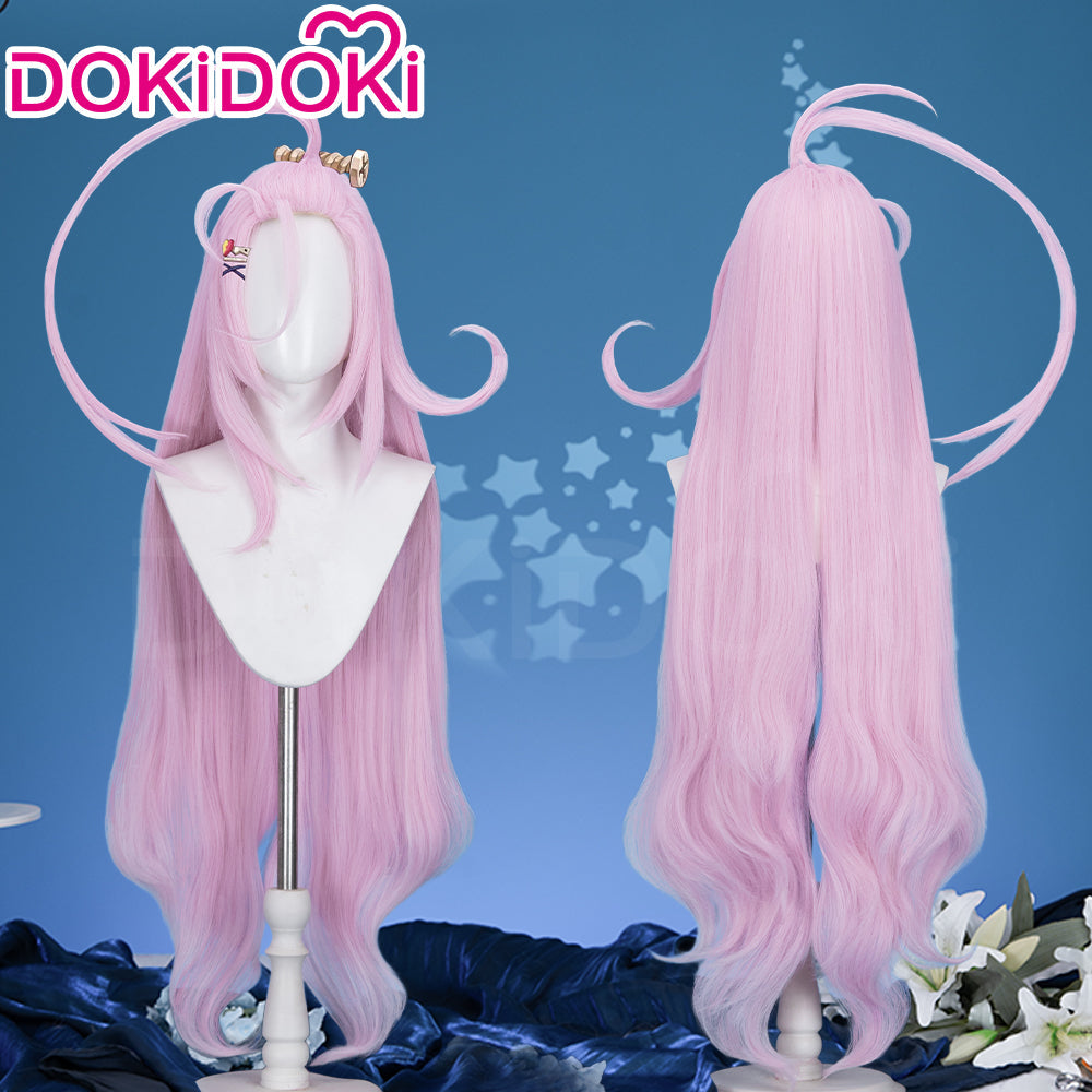 【Ready For Ship】DokiDoki Game Genshin Impact Cosplay Aino Wig Long Straight Pink Hair Marionette Song of the Welkin Moon