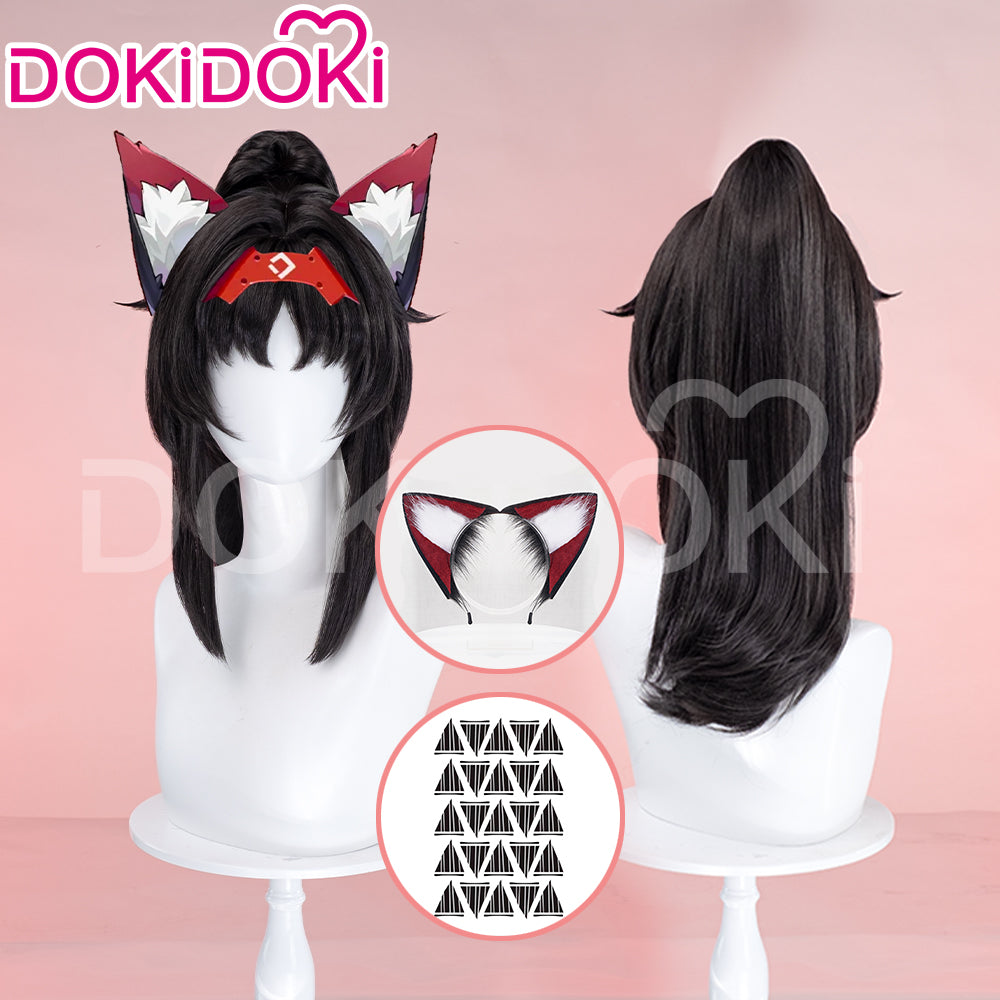 【Ready For Ship】DokiDoki Game Zenless Zone Zero Cosplay Nekomiya Mana Wig / Ears / Tattoo Nekomata