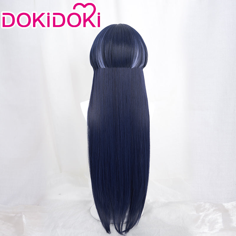 DokiDoki Game Genshin Impact  Scaramouche Cosplay Wig Long Blue