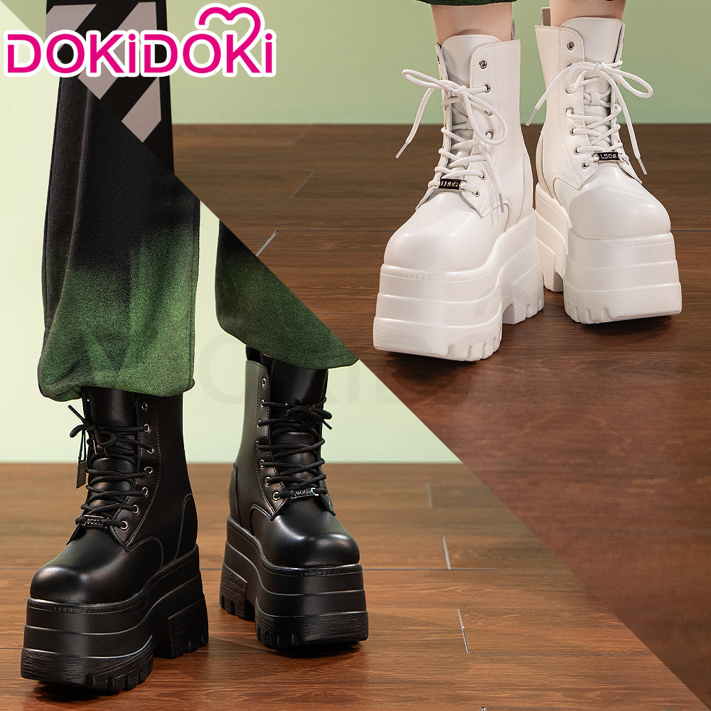 【19 CM】DokiDoki Height Increasing Shoes / Elevator Shoes Martin Boots Black White Invisible Thick-Soled 19 CM Platform Shoes
