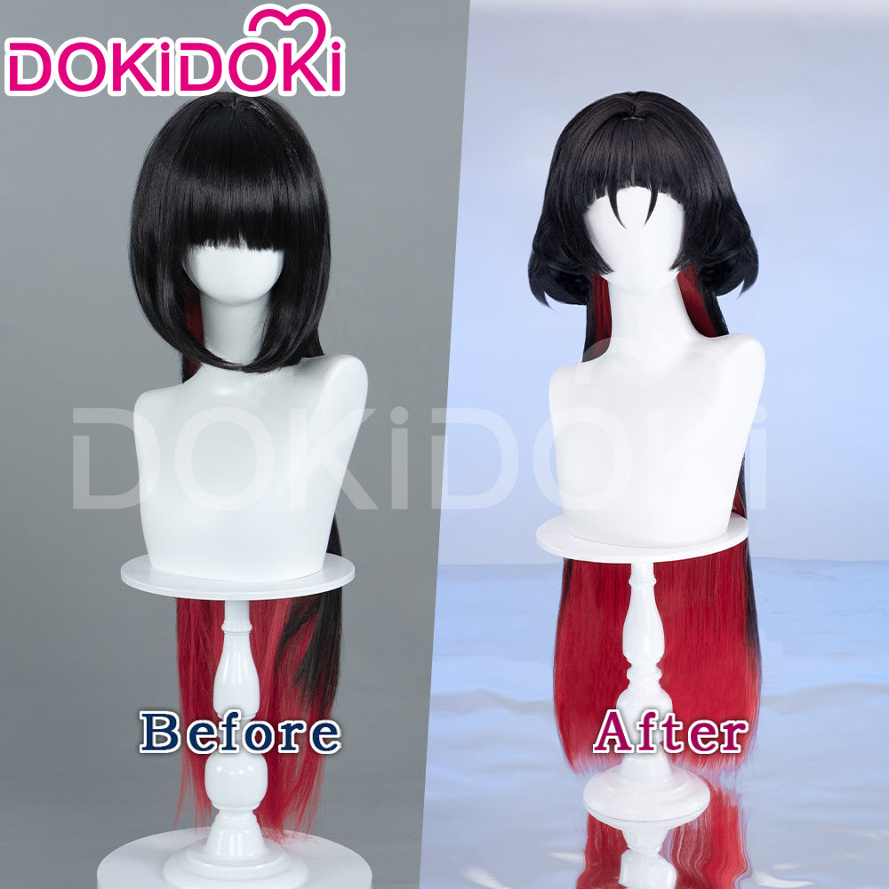 【Ready For Ship】DokiDoki Game Zenless Zone Zero Cosplay Jane Doe Wig / Nails /Weft Long Black Red Hair ZZZ
