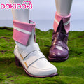 DokiDoki Game Cosplay Shoes White Purple Mid Calf Boots