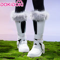 DokiDoki Anime Game Cosplay Shoes Grey Black Fur Boots