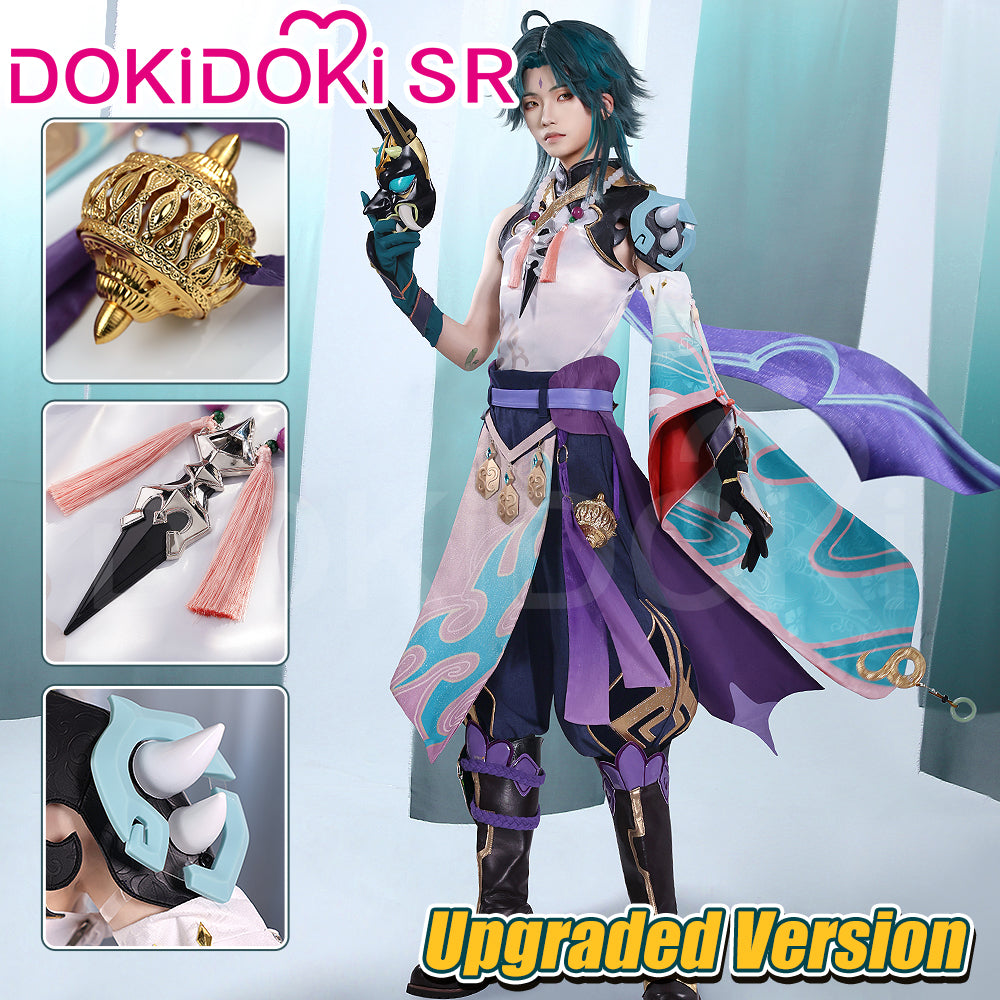 【Costume Ready For Ship】【Size S-2XL】DokiDoki-SR Game Genshin Impact  Cosplay Xiao Halloween Costume Men / Shoes