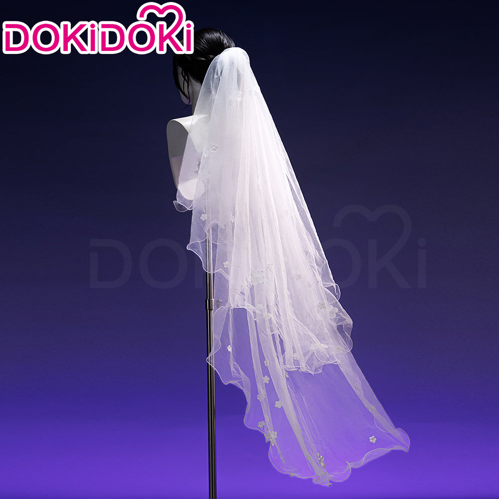 【Partially Ready For Ship】DokiDoki Game Love And Deepspace Cosplay Protagonist MC Wedding Wig / Veil / Headwear Xavier / Sylus / Zayne / Rafayel / Caleb  Black Hair Buns