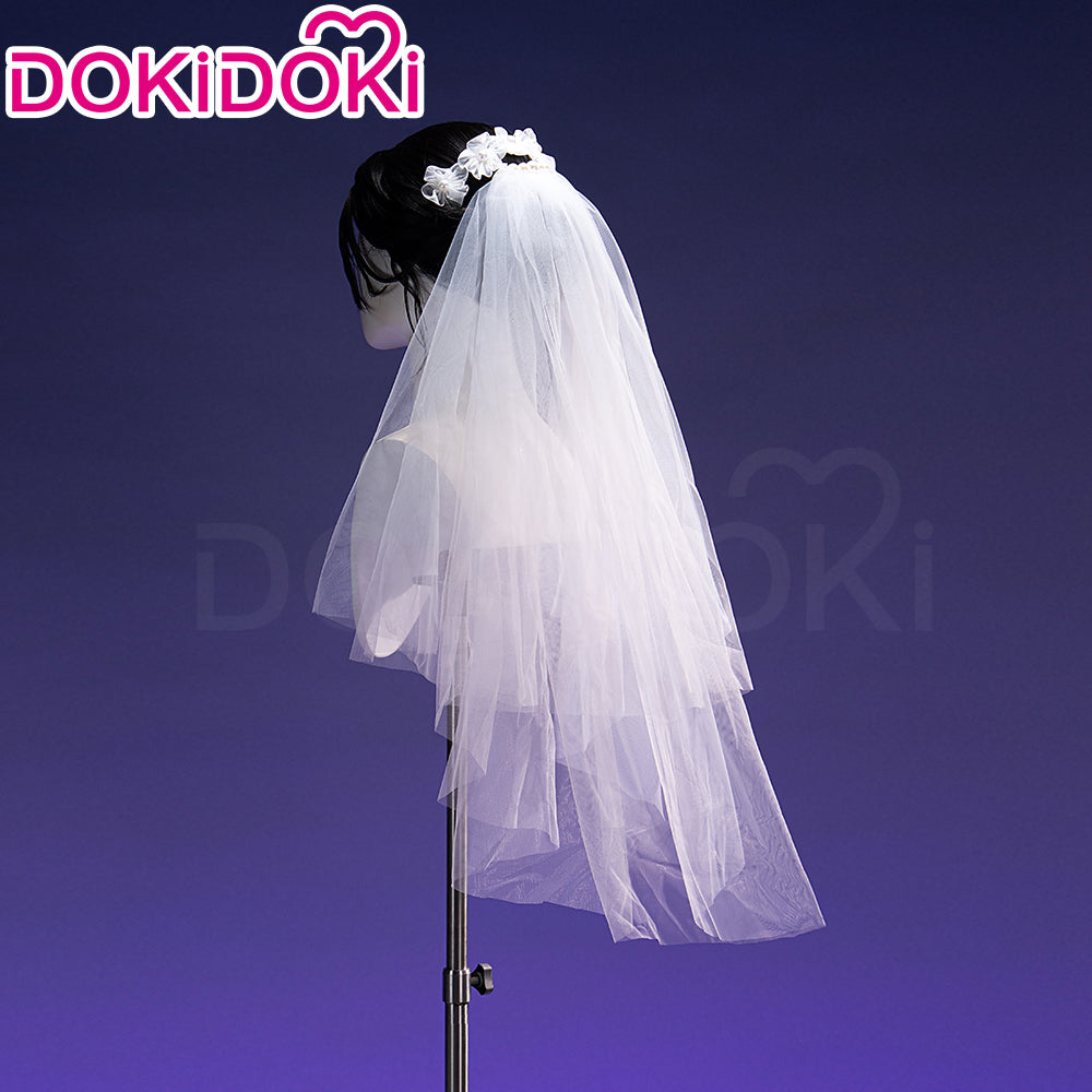 【Partially Ready For Ship】DokiDoki Game Love And Deepspace Cosplay Protagonist MC Wedding Wig / Veil / Headwear Xavier / Sylus / Zayne / Rafayel / Caleb  Black Hair Buns