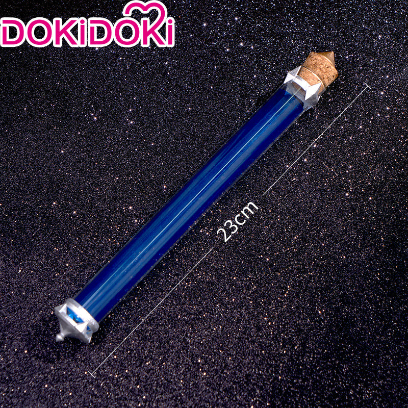 【Ready For Ship】DokiDoki Game Genshin Impact Fatui Harbinger Cosplay  Il Dottore Wig / Earrings Short Curly Blue