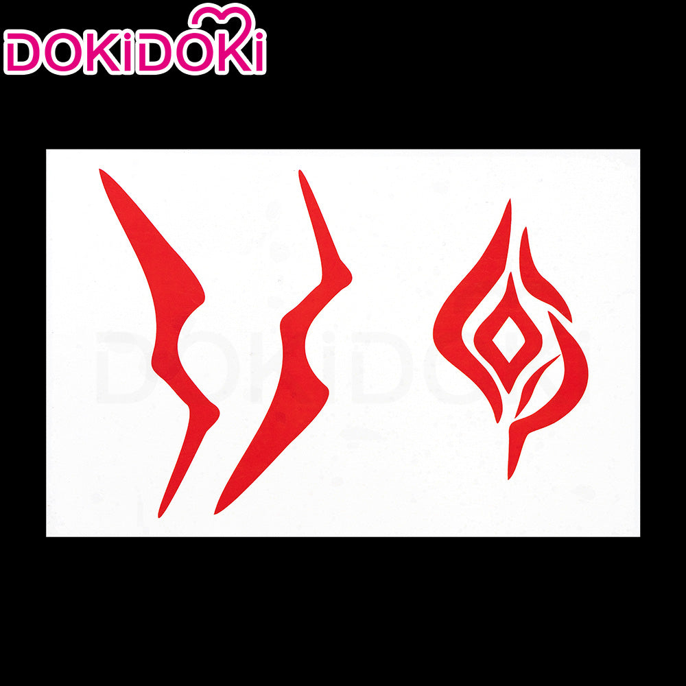 【Ready For Ship】DokiDoki Game Honkai: Star Rail Cosplay Mydei Wig / Tattoo Long Curly Golden Orange Gradient Hair