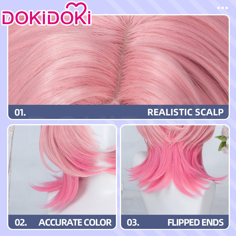 【Ready For Ship】DokiDoki Game Zenless Zone Zero Cosplay Ramiel Wig Long Pink Gradient Hair Remielle Dan ZZZ