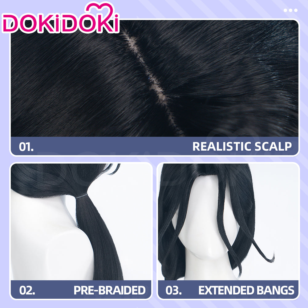 DokiDoki Manga Anime Witch Hat Atelier Cosplay Easthies Wig Long Black Hair Ponytail