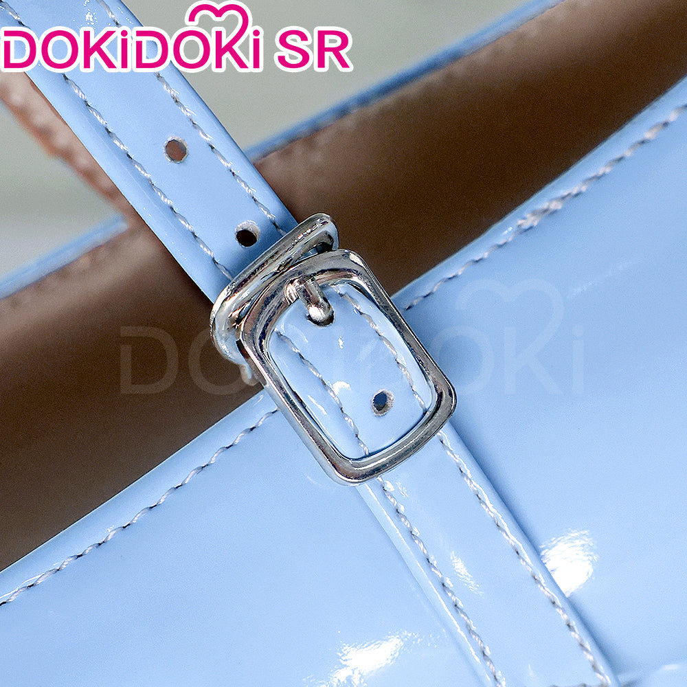 DokiDoki-SR Anime Game Pink / Blue Preppy-Style Leather Shoes High heel