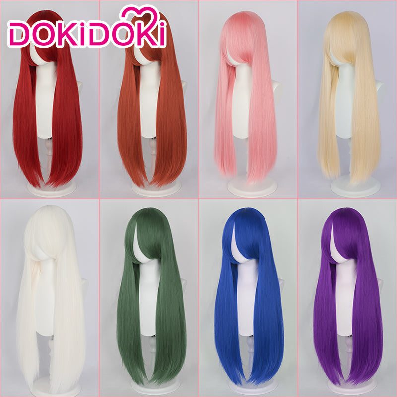 【Last Batch】【Ready For Ship】【Matte Wig】Dokidoki Universal Wig Pink/Red/Blond/Orange/Blue/Green/Purple/White 80 CM Long Straight Wig