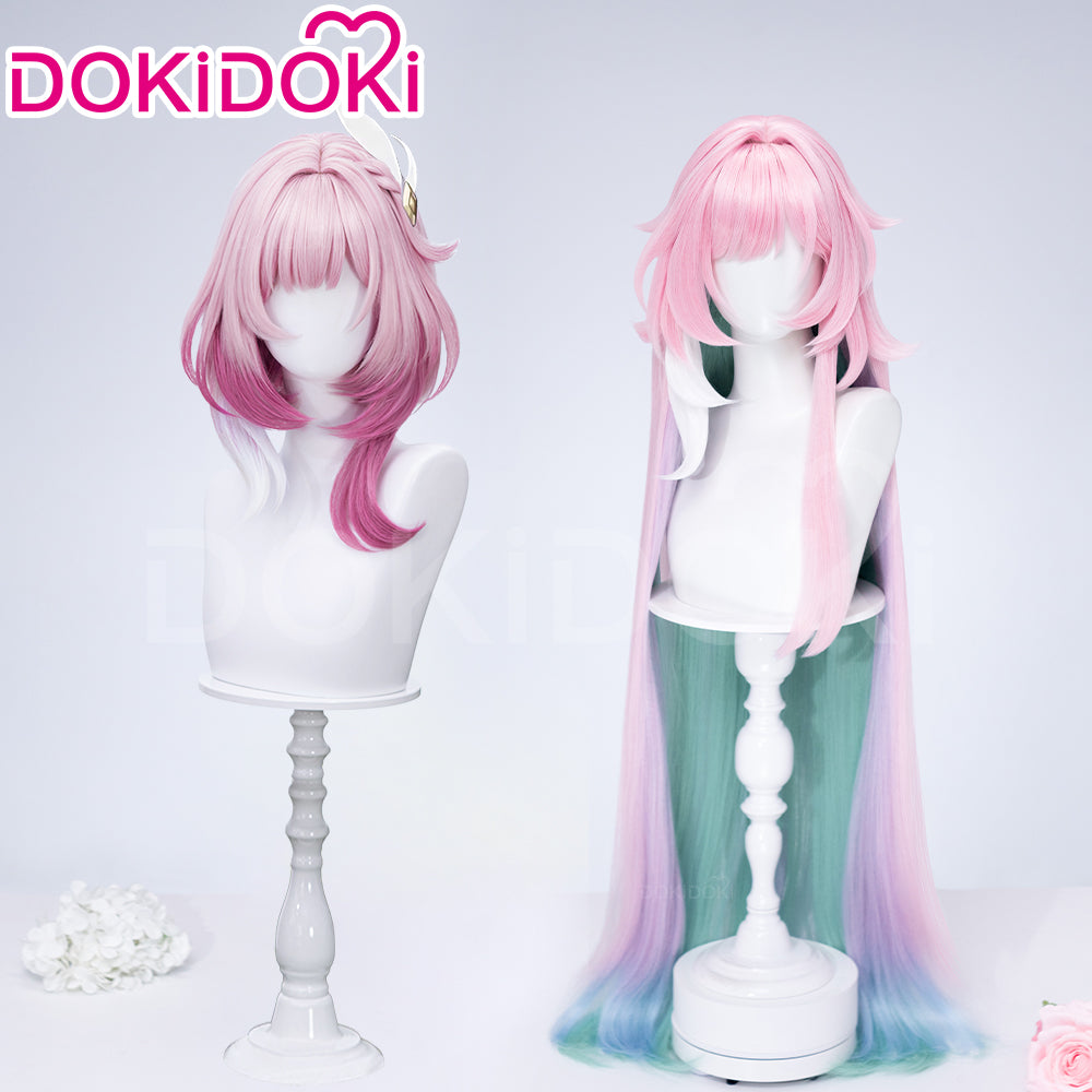 【EU Local Shipping】DokiDoki Game Honkai: Star Rail Cosplay Cyrene Wig Short Curly Light Dark Pink Gradient Hair / Head Accessory Set
