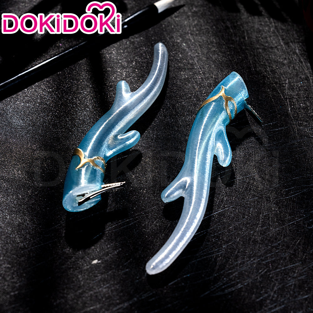 【Ready For Ship】DokiDoki Game Honkai: Star Rail Cosplay Dan Heng Imbibitor Lunae Wig Danheng Long Black Green / Horns / Head Accessory