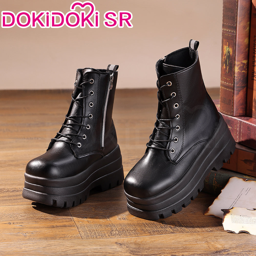 【8 CM】DokiDoki Height Increasing Shoes / Elevator Shoes Martin Boots Black Invisible Thick-Soled 8 CM Platform Shoes
