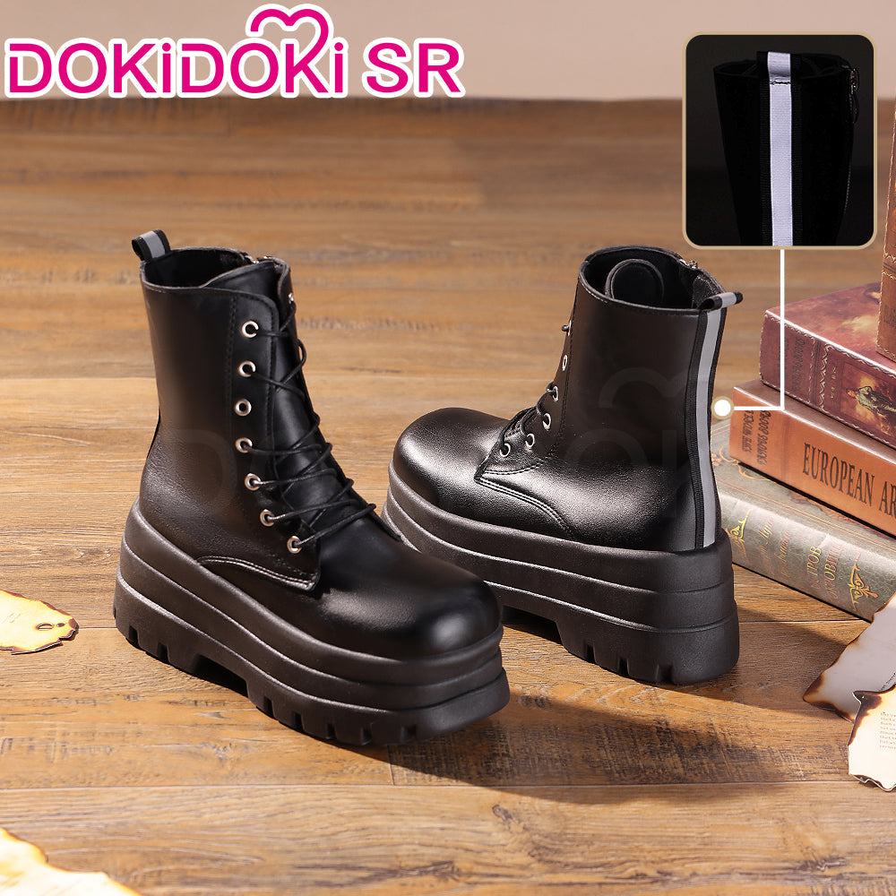 【8 CM】DokiDoki Height Increasing Shoes / Elevator Shoes Martin Boots Black Invisible Thick-Soled 8 CM Platform Shoes