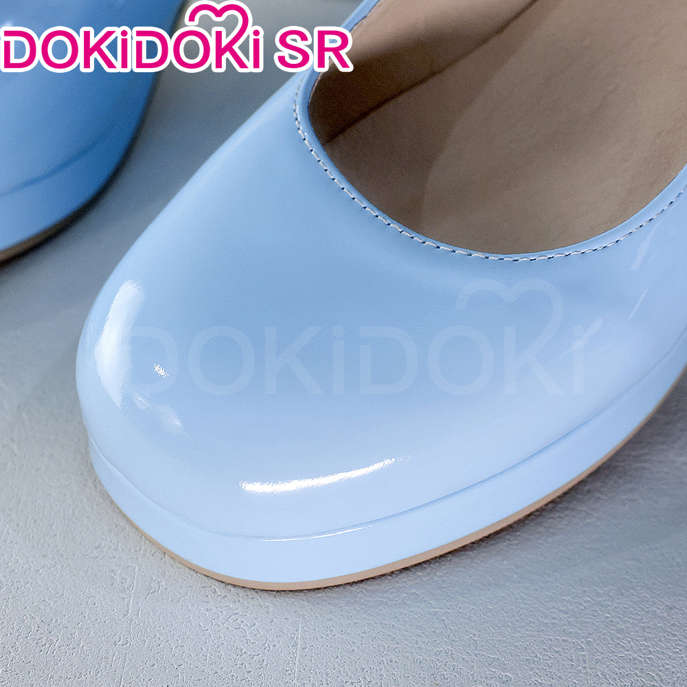 DokiDoki-SR Anime Game Pink / Blue Preppy-Style Leather Shoes High heel