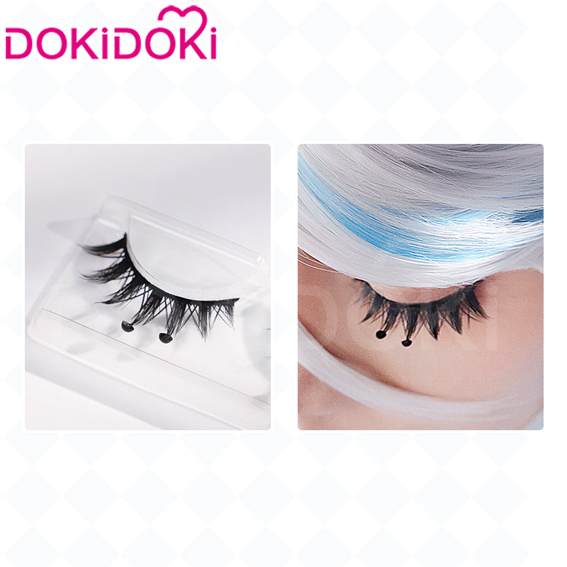 【Partially Ready For Ship】DokiDoki Game Genshin Impact Cosplay Focalors Black False Eyelashes With Rhinestones Furina Fontaine