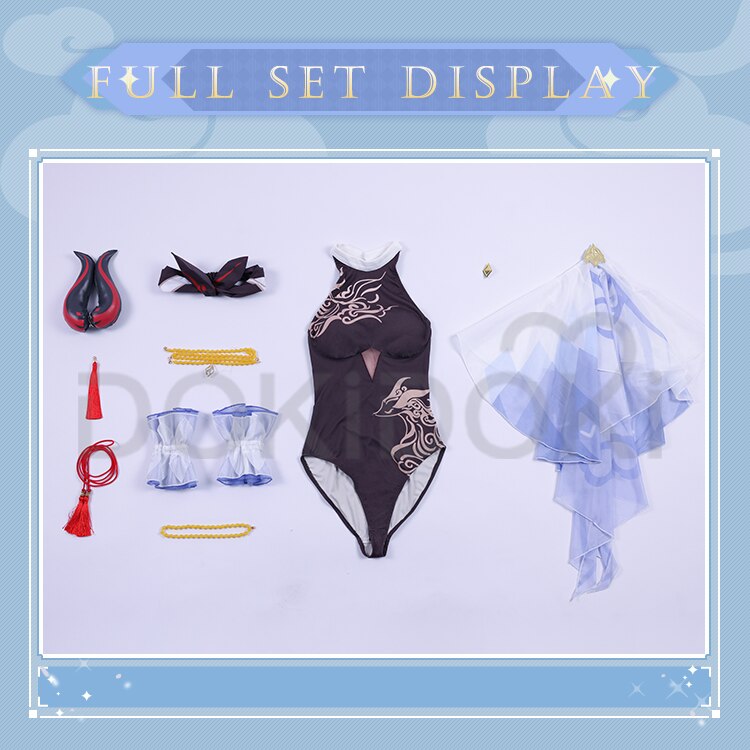 【US LOCAL SHIPPING 】DokiDoki-SR Game Genshin Impact Ganyu Cosplay Costume Doujin Swimsuit