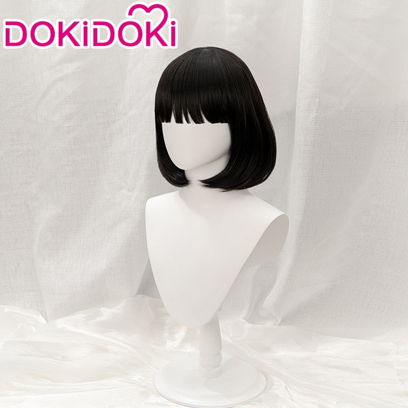 【Ready For Ship】DokiDoki Game Genshin Impact Cosplay Katheryne Wig Adventurers Association Catherine Short Black