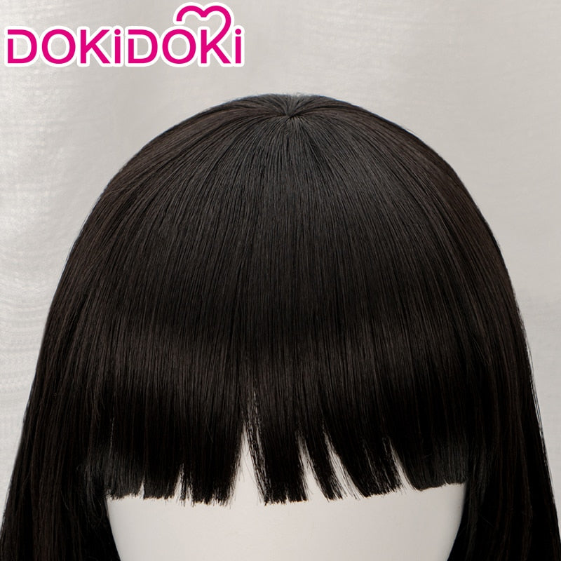 【Ready For Ship】DokiDoki Game Genshin Impact Cosplay Katheryne Wig Adventurers Association Catherine Short Black