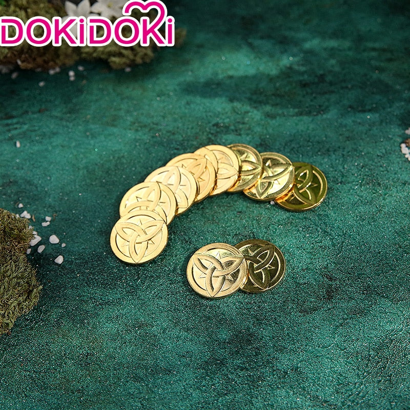 DokiDoki Game Genshin Impact Props Cosplay Mora Gold Coin Metal Zhongli / Childe Cosplay Accessories