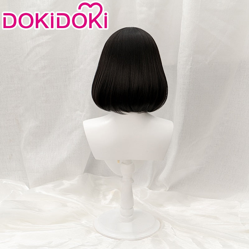 【Ready For Ship】DokiDoki Game Genshin Impact Cosplay Katheryne Wig Adventurers Association Catherine Short Black