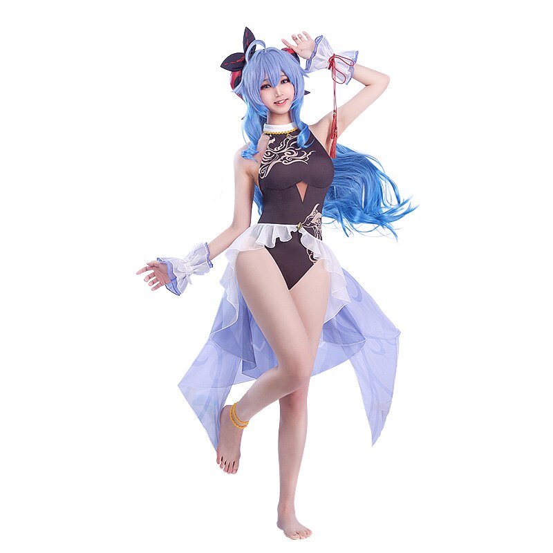 【US LOCAL SHIPPING 】DokiDoki-SR Game Genshin Impact Ganyu Cosplay Costume Doujin Swimsuit