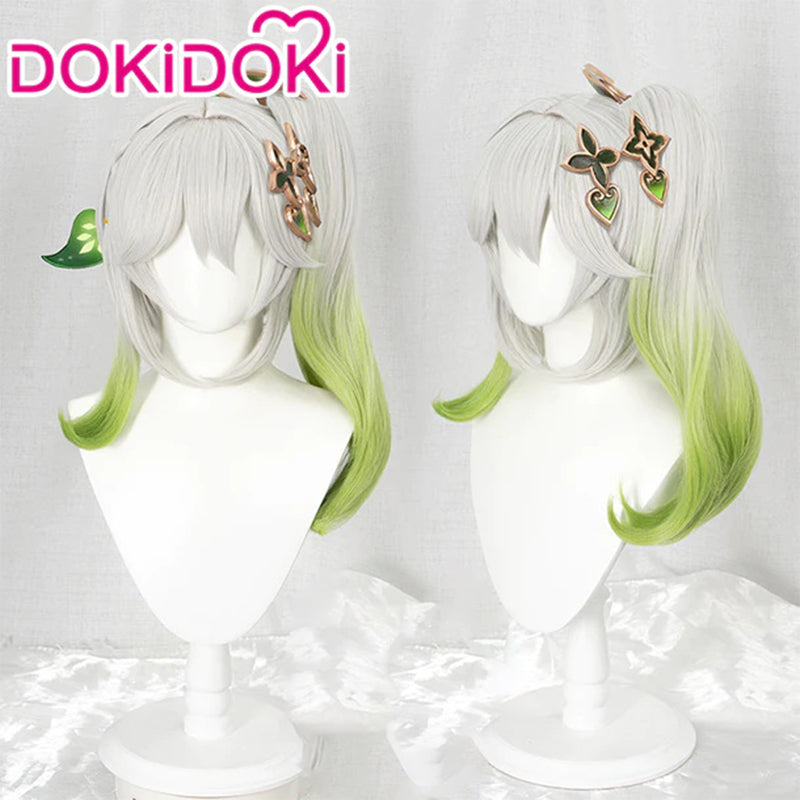 【Ready For Ship】DokiDoki Game Genshin Impact Sumeru Cosplay Kusanari Cosplay Wig Nahida Silver Green