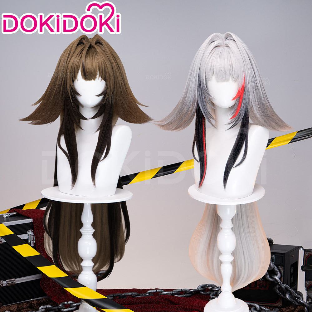 【Ready For Ship】DokiDoki Game Zenless Zone Zero Cosplay Ye Shunguang Wig Long Straight Brown / Grey White Hair ZZZ Ye Shun Guang