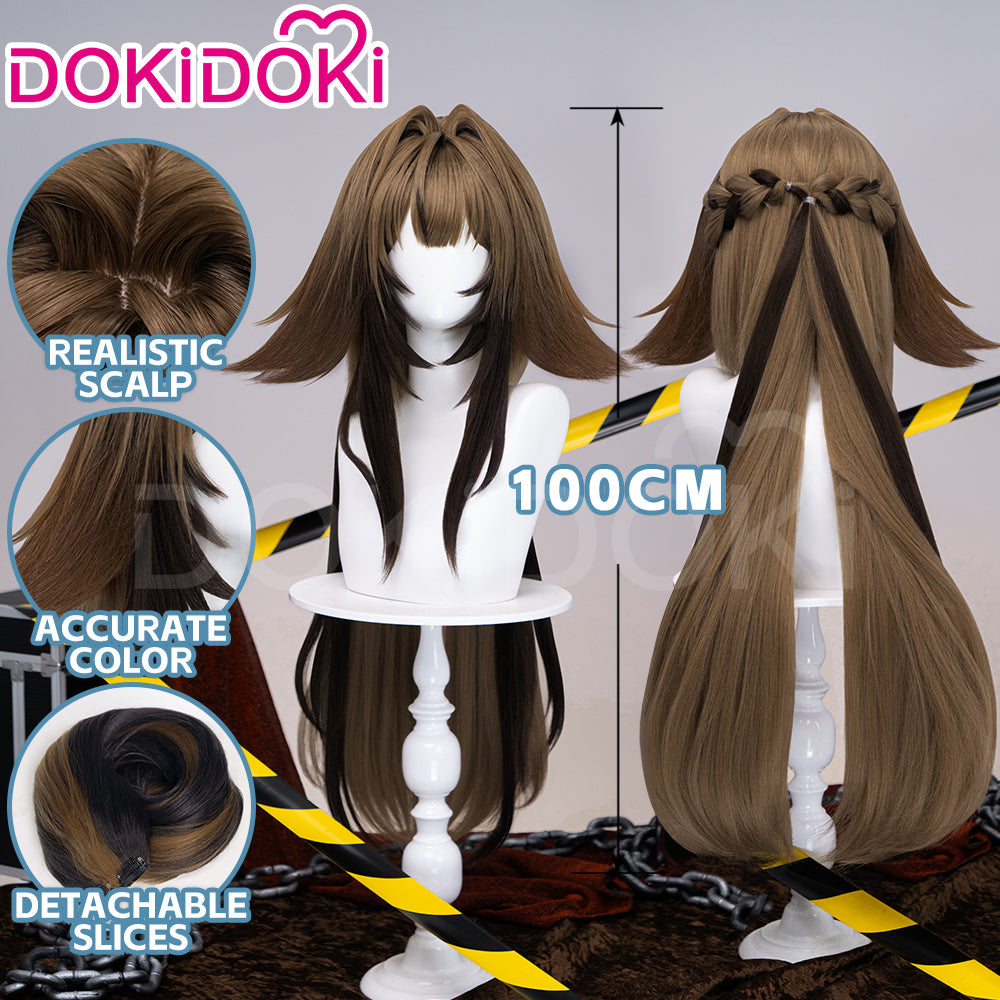 【Ready For Ship】DokiDoki Game Zenless Zone Zero Cosplay Ye Shunguang Wig Long Straight Brown / Grey White Hair ZZZ Ye Shun Guang