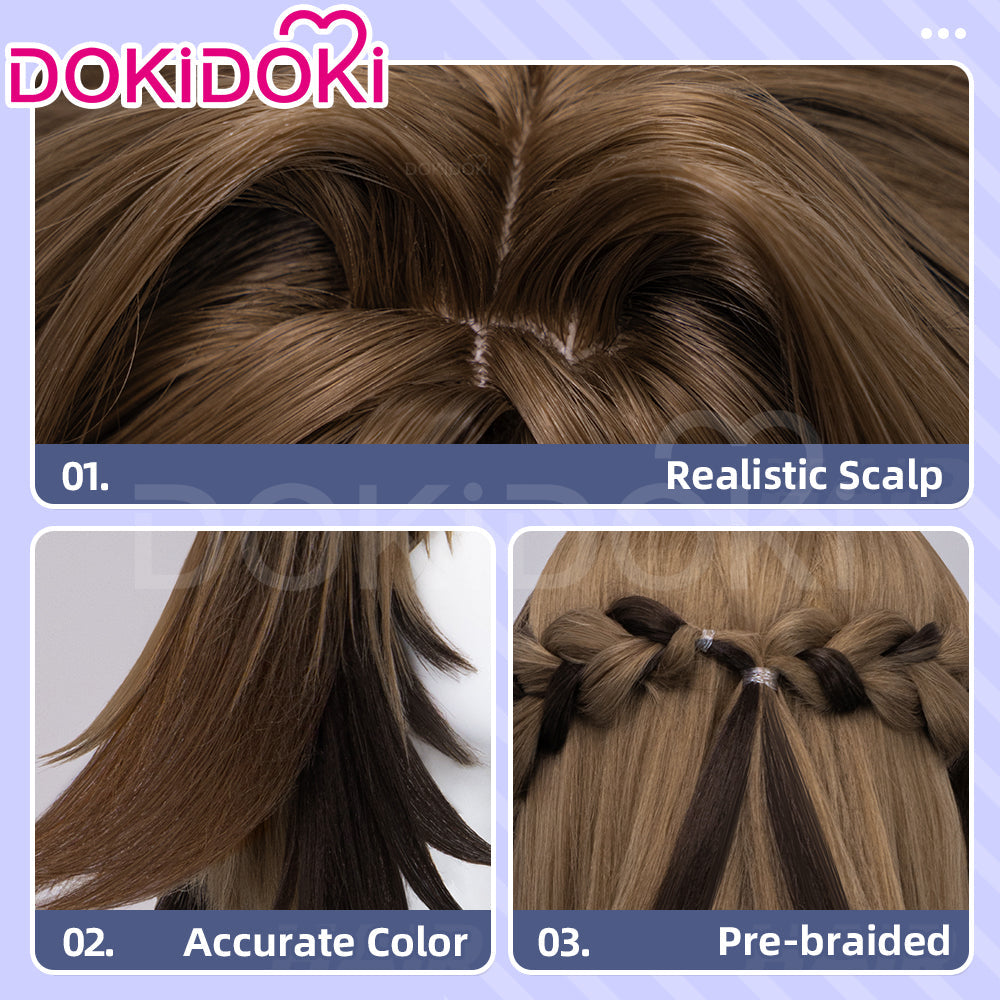 【Ready For Ship】DokiDoki Game Zenless Zone Zero Cosplay Ye Shunguang Wig Long Straight Brown / Grey White Hair ZZZ Ye Shun Guang