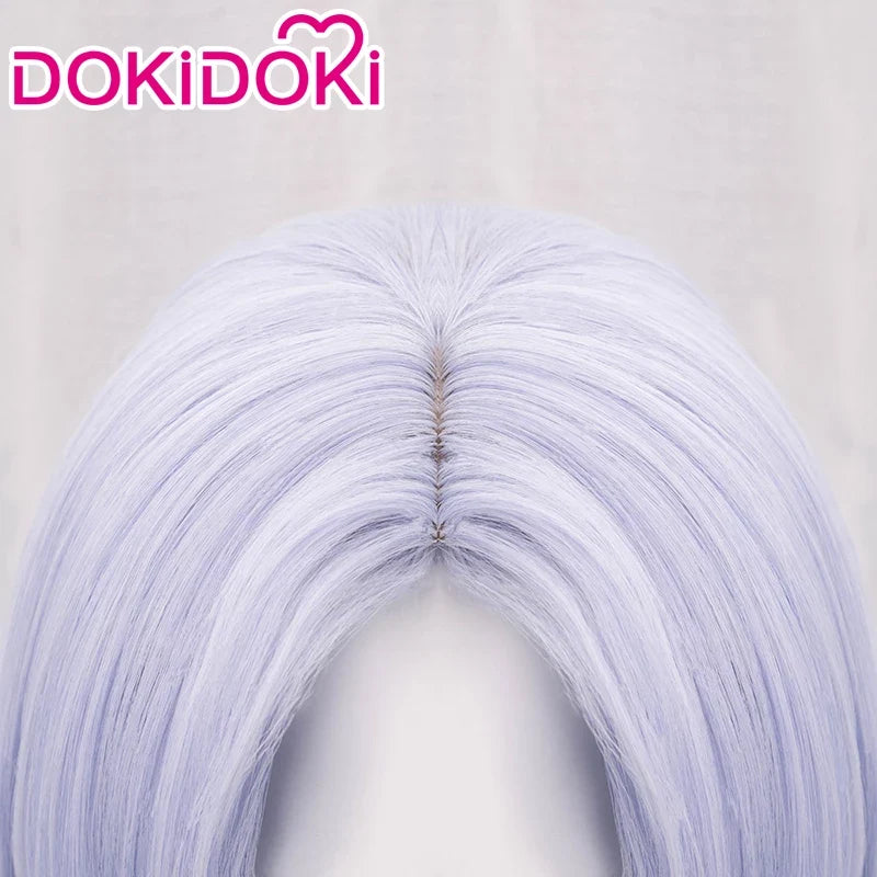 【Last Batch】DokiDoki Game Genshin Impact Cosplay Fatui Harbinger Cryo Cicin Mage Cosplay Wig Short Blue