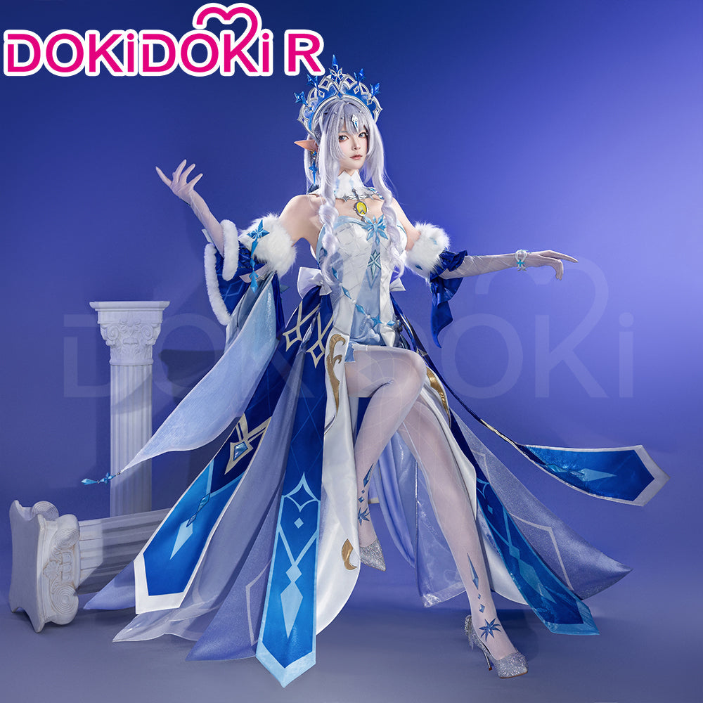 【Size XS-3XL】DokiDoki-R Game Genshin Impact Cosplay Tsaritsa Costume Anastasya Feodorovna Snezhnaya Sudden Snow