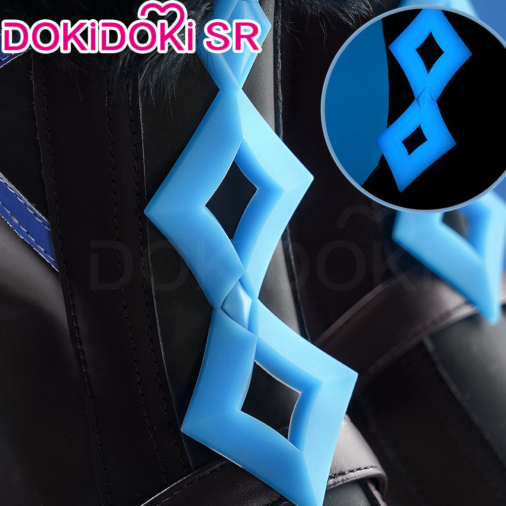 DokiDoki-SR Game Genshin Impact Cosplay Traveler Lumine Shoes Ying Night Hunt in Snow Snezhnaya
