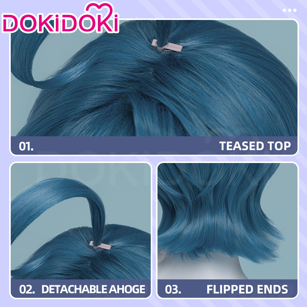 【Ready For Ship】DokiDoki Anime GACHIAKUTA Cosplay Cthoni Andor Wig Short Blue Hair